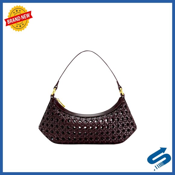 Vegan Leather Shoulder Bag Chic Minimal Elegant Crossbody Detachable Strap